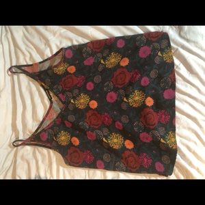 AMERICAN APPAREL L floral spaghetti strap